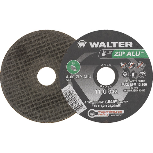 Zip Alu Cut-Off Wheel, 4-1/2" x 3/64", 7/8" Arbor, Type 1, Aluminum Oxide, 13300 RPM Pathway Supply LP