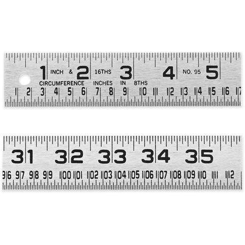 R&egrave;gle de circonf&eacute;rence pour ferblantier, 4' lo, Acier, Graduations de 1/16" Pathway Supply LP