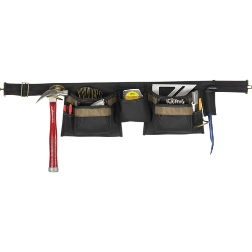 Deluxe Tool Belt Combo, Polyester, Black Pathway Supply LP