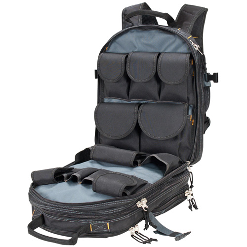 Sacs &agrave; dos pour outils &agrave; 75 pochettes, 13" lo x 17-1/2" la, Noir, Nylon Pathway Supply LP