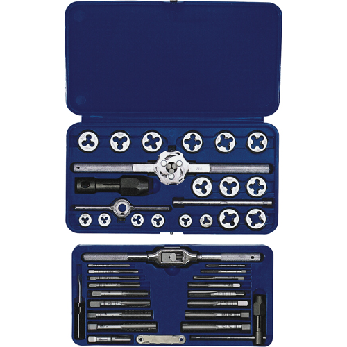 Hanson&reg; Fractional Tap & Hex Die Set, 41 Pieces Pathway Supply LP