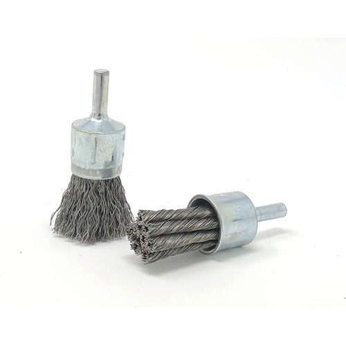 Brosse mont&eacute;e &agrave; fils ondul&eacute;s, 3/4" dia., dia. Des fils 0,014", Tige 1/4" Pathway Supply LP