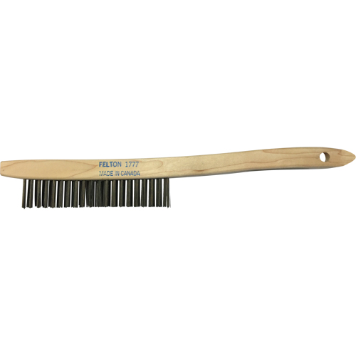 Curved-Handle Scratch Brushes, Brass, 3 x 19 Wire Rows, 14" Long Pathway Supply LP