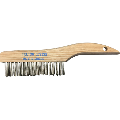 Shoe Handle Scratch Brushes, Stainless Steel, 4 x 16 Wire Rows, 10" Long Pathway Supply LP