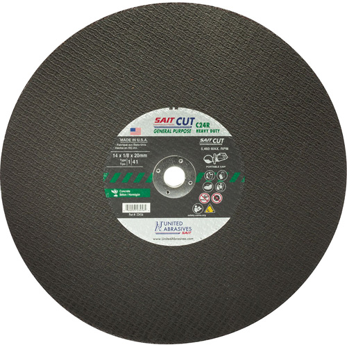 C24R Concrete High Speed Cut-Off Wheel, 12" x 1/8", 25/32" Arbor, Type 1, Silicon Carbide, 6300 RPM Pathway Supply LP