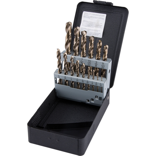 Jobber Length Drill Bit Set, 15 Pieces, High Speed Cobalt Pathway Supply LP