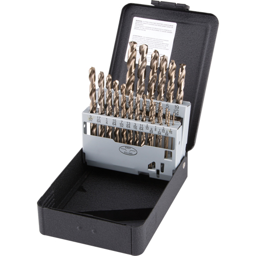 Jobber Length Drill Bit Set, 21 Pieces, High Speed Cobalt Pathway Supply LP