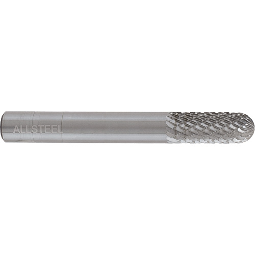 AllSteel Cylindrical Round Nose Shape Carbide Burr, SC-5, 1/2" Dia., 1" Depth of Cut Pathway Supply LP