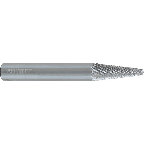 AllSteel Cone Shape Carbide Burr, SL-1, 1/4" Dia., 1/4" Shank, 5/8" Depth of Cut Pathway Supply LP