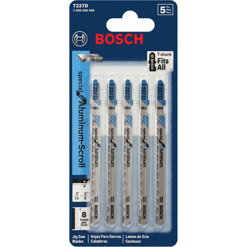 Lames de scie sauteuse, Acier rapide, Tige en T, 4" lo, 8 dents par pouce Pathway Supply LP