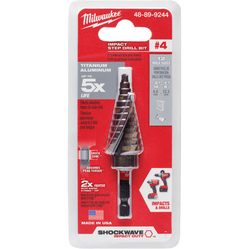 Foret &eacute;tag&eacute; #4 Shockwave Impact Duty, 3/16" - 7/8", Incr&eacute;ments de 1/16", Titane Pathway Supply LP