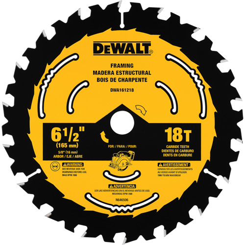 Framing Circular Saw Blade, 6-1/2", 18 Teeth, Wood Use Pathway Supply LP