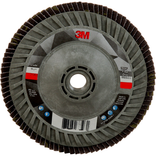 Disque &agrave; lamelles &agrave; changement rapide 769F, 5" x 5/8"-11, Type 27, Grain 80+, C&eacute;ramique Pathway Supply LP
