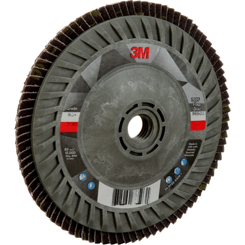 Disque &agrave; lamelles &agrave; changement rapide 769F, 5" x 5/8"-11, Type 27, Grain 80+, C&eacute;ramique Pathway Supply LP