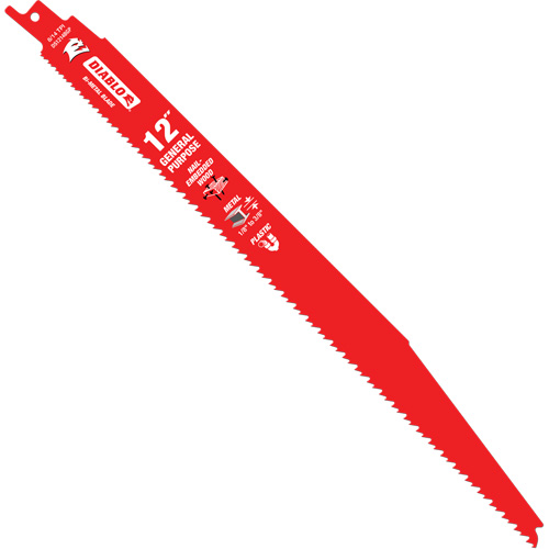 General-Purpose Reciprocating Saw Blade, Bi-Metal, 8-14 TPI, 12" L x 1" W Pathway Supply LP