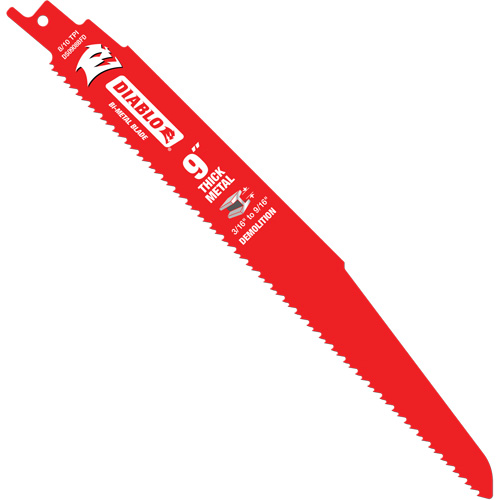 Reciprocating Blade for Thick Metal/Demolition, Bi-Metal, 8-10 TPI, 9" L Pathway Supply LP
