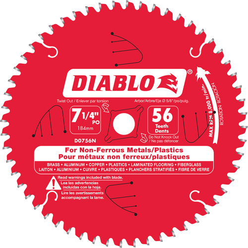 Aluminum Cutting Saw Blade, 7-1/4", 56 Teeth, Non-Ferrous Use Pathway Supply LP