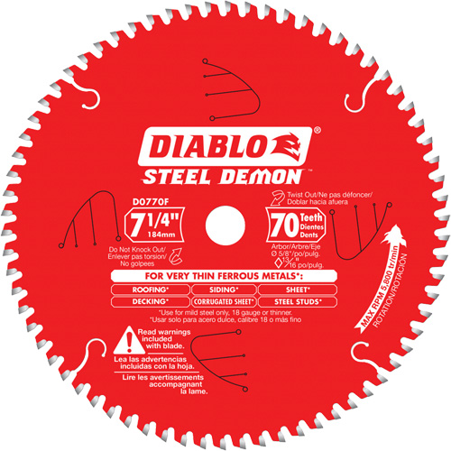 Steel Demon Cutting Saw Blade, 7-1/4", 70 Teeth, Metal Use Pathway Supply LP
