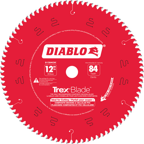 Trex&reg; Blade Cutting Saw Blade, 12", 84 Teeth, Plastic/Composite Decking Use Pathway Supply LP