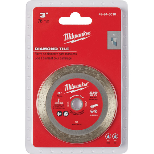 Tile Blade, 3" x 3/8" Arbor, Diamond, 20000 RPM Pathway Supply LP