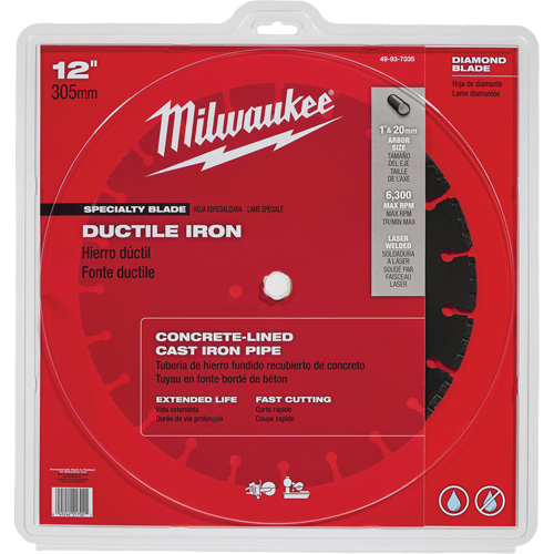 Circular Saw Blade, 12", Ductile Iron Use Pathway Supply LP