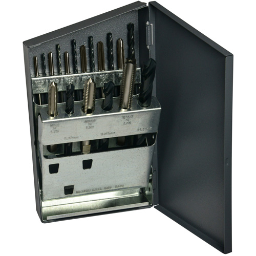 Jeu de forets courts & taraud manuels m&eacute;triques HTGP, 18 morcea Pathway Supply LP