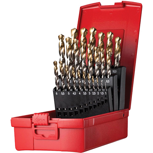 Jobber Length Drill Bit Set, 25 Pieces, High Speed Steel Pathway Supply LP