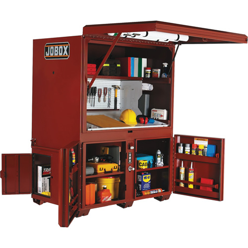 Field Office Jobsite Box, 63" W x 42" D x 80" H, Steel, Red Pathway Supply LP