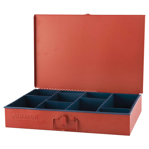 Compartment Box With 12 Adjustable Compartments, 12" D x 18" W x 3" H, Red Pathway Supply LP