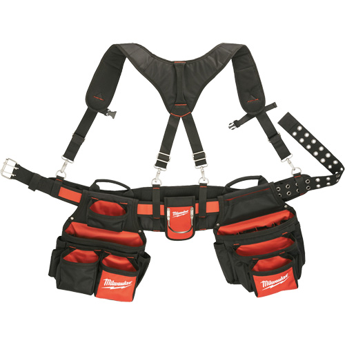 Contractor Work Belt With  Suspension Rig, Nylon, Black Pathway Supply LP