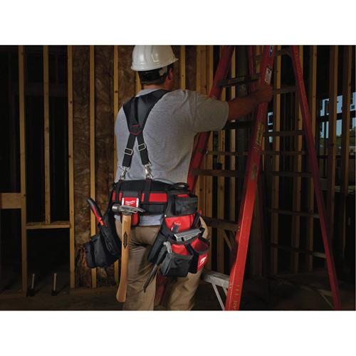 Contractor Work Belt With  Suspension Rig, Nylon, Black Pathway Supply LP