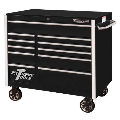 RX Series Rolling Tool Cabinet, 11 Drawers, 41-1/2" W x 25-1/2" D x 40-1/2" H, Black Pathway Supply LP