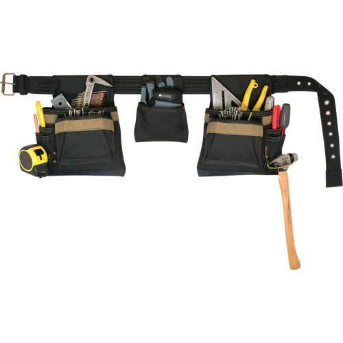 Deluxe Tool Belt Combo, Polyester, Black Pathway Supply LP
