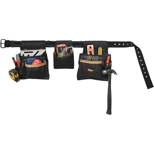 Deluxe Tool Belt Combo, Polyester, Black Pathway Supply LP