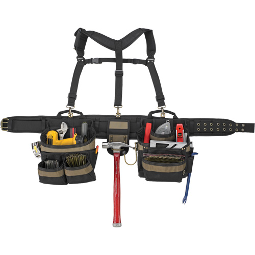 Deluxe Tool Belt, Polyester, Black Pathway Supply LP