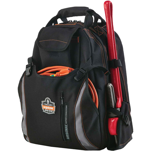 Arsenal&reg; 5843 Tool Backpack, 13-1/2" L x 8-1/2" W, Black, Polyester Pathway Supply LP