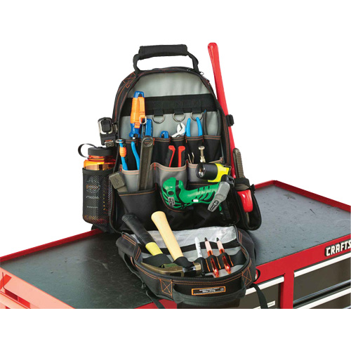 Arsenal&reg; 5843 Tool Backpack, 13-1/2" L x 8-1/2" W, Black, Polyester Pathway Supply LP