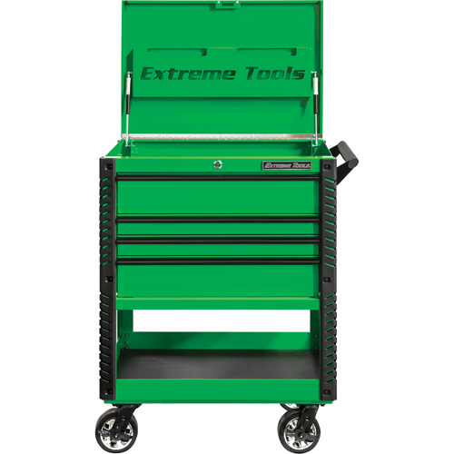 EX Deluxe Series Tool Cart, 4 Drawers, 22-7/8" L x 33" W x 44-1/4" H, Green Pathway Supply LP