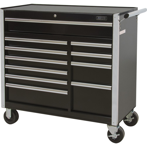 Chariot &agrave; outils industriel, 11 tiroirs, 41" la x 18-3/4" p x 39-1/3" h, Noir Pathway Supply LP