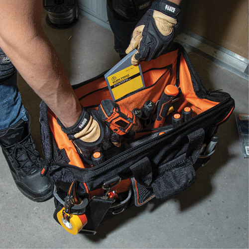Tradesman Pro Wide-Open Tool Bag, Ballistic Nylon, 42 Pockets, Black Pathway Supply LP