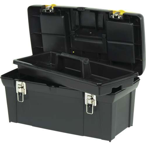 2000 Series Tool Box with Tray, 24" W x 11-1/4" D x 11" H, Black/Yellow Pathway Supply LP