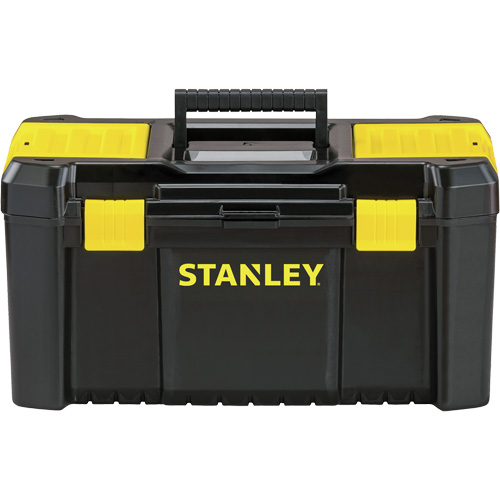 Essential&reg; Tool Box with Tray, 19" W x 9-7/8" D x 9-3/4" H, Black/Yellow Pathway Supply LP