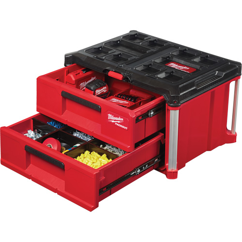 Boîte &agrave; outils avec 2 tiroirs Packout, 16-1/3" x 14-1/3" x 22-1/5", Rouge Pathway Supply LP
