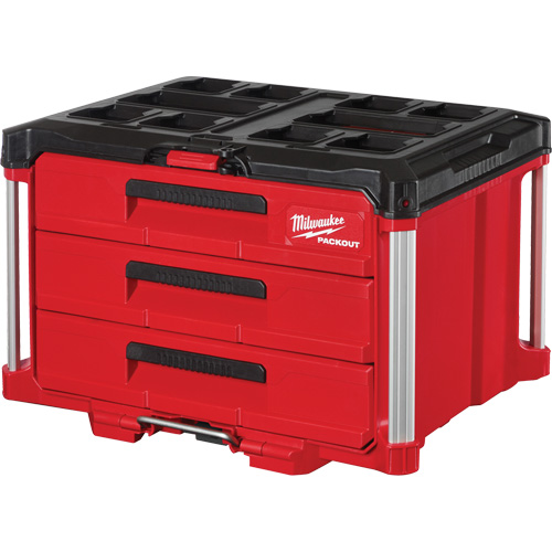 Boîte &agrave; outils avec 3 tiroirs Packout, 16-1/3" x 14-1/3" x 22-1/5", Noir/Rouge Pathway Supply LP