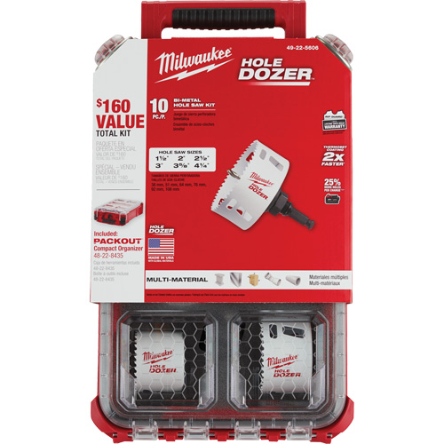 Packout Hole Dozer Hole Saw Kit, 10 Pieces Pathway Supply LP