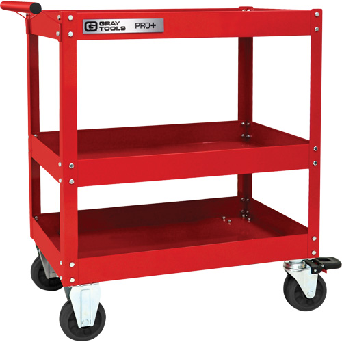 Chariot utilitaire robuste s&eacute;rie PRO+, 3 tiers, 30-1/5" x 38-1/3" x 19-1/2" Pathway Supply LP