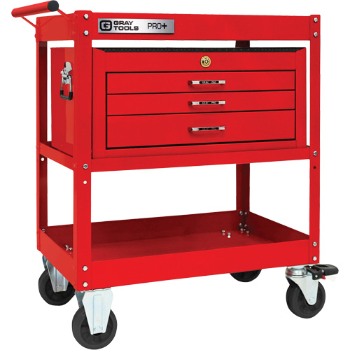 PRO+ Series Heavy-Duty Utility Cart with Intermediate Chest, 2 Tiers, 30-1/5" x 38-1/3" x 19-1/2" Pathway Supply LP