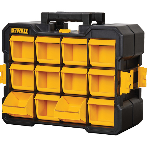 Flip-Bin Organizer, 3-7/8" W x 17-3/4" D x 13-7/8" H, Black/Yellow Pathway Supply LP