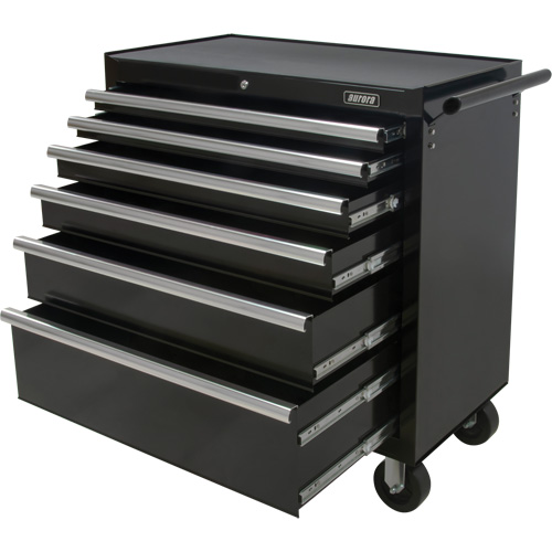 Chariot &agrave; outils industriel, 6 tiroirs, 39" la x 20-4/5" p x 38-1/2" h, Noir Pathway Supply LP