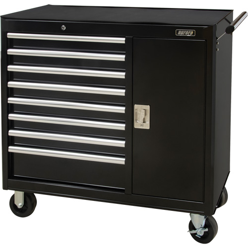Chariot &agrave; outils industriel, 8 tiroirs, 44-3/10" la x 21-1/10" p x 36-7/10" h, Noir Pathway Supply LP